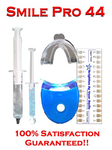 Smile Pro 44 Cosmetic Teeth Whitening System 44% Whitening Gel with UV Light Treatment and Remineralization Gel