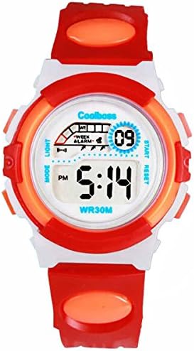 Kids Boys Girls Multifunction Waterproof Sport Watches Students Long Lasting Battery Digital Watch Red