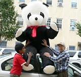 8 FEET TALL GIANT STUFFED PANDA BEAR - ABSOLUTELY HUMONGOUS AND SOFT AND VERY VERY VERY VERY BIG - AMERICAN MADE IN THE USA AMERICA