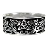 Wide Celtic Knot Dragon Ring Triquetra Ring Band for men or women (sz 5-14)