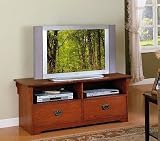 Mission Style Oak Finish Wood Plasma LCD Flat Panel TV Stand