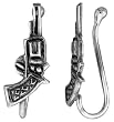 Small Sterling Silver Gun Nose Ring for noses with no hole (one piece)