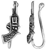 Small Sterling Silver Gun Nose Ring for noses with no hole (one piece)