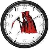 Grim Reaper Wall Clock by WatchBuddy Timepieces (Black Frame)