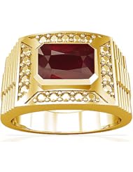 14K Yellow Gold Emerald Cut Ruby Solitaire Ring
