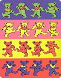 The Grateful Dead Dancing Bears Fleece Throw Blanket