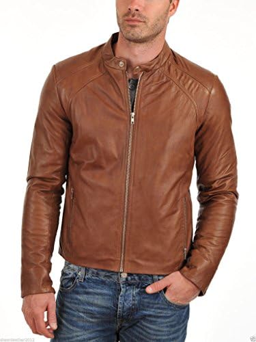 Original Men's Lambskin Leather Jacket M Tan