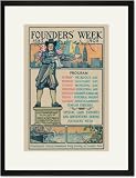Black Framed/Matted Print 17x23, Founder's Week (Philadelphia)