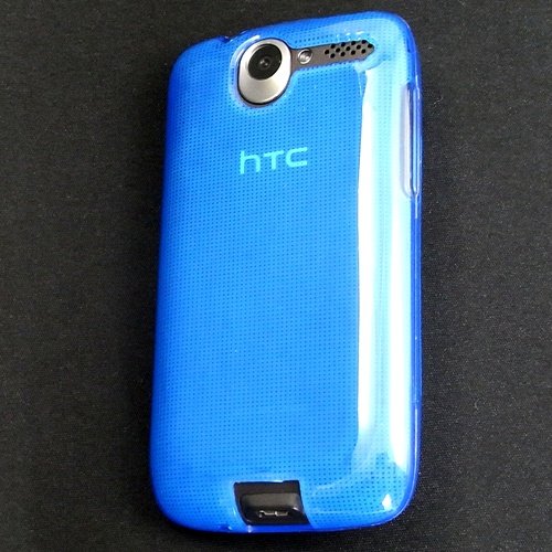 がうがう！ SoftBank X06HT / HTC Desire Clear Soft Case Minimal Square Dot Pattern, Clear Blue 「SoftBank X06HT / HTC Desire」専用 クリアソフトケース ミニマル・スクウェア・ドット・パターン, クリアー・ブルー HT7-CVMD-03