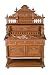 Antique Dutch Carved Oak Marble Top Dessert Buffet Server