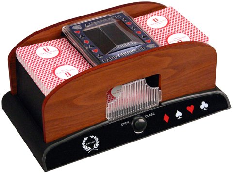 Childrens Toyshop  Sporting Goods : Da Vinci Wood Grain Deluxe 1 to 2 Deck Automatic Playing Card Shuffler