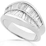 One of a Kind 1-7/8ctw Baguette Diamond Ring (G-H/VS-SI) in Platinum