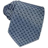 Fendi - Fendi Blue Tonal Logoes Woven Silk Tie