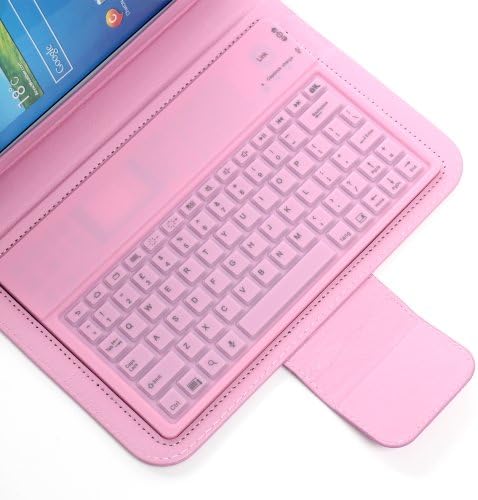 NEWSTYLE Pink PU Leather Case with Bluetooth Keyboard for New Samsung Galaxy Tab 3 8.0 SM-T310 SM-T311