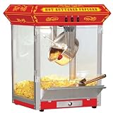 FuntimeFT825CRAntiqueCarnival-Style8-OunceTabletopHot-OilPopcornPopper,Red