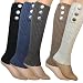 Triple Button Trimmed Classic Boot Shaft Style Ribbed Knit Soft Acrylic Leg Warmer