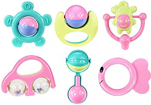 Fun 6 Pieces Baby Rattle and Grasping Toy Play Set