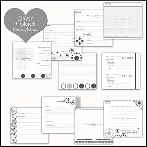 Black & White Chevron Baby Memory Book - 1st Year Baby Book