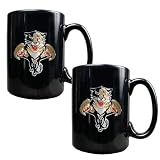 NHL Florida Panthers Two Piece Black Ceramic Mug Set - Primary Logo
