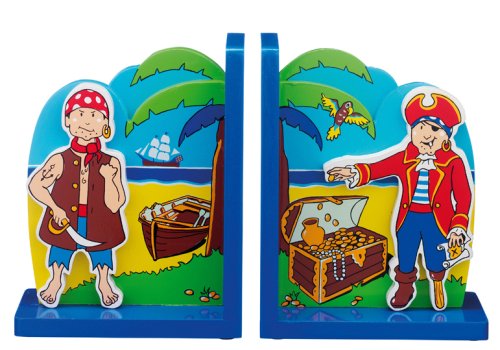 Childrens Toyshop  Toys : Fair Trade Wooden Bookends - Pirate Treasure