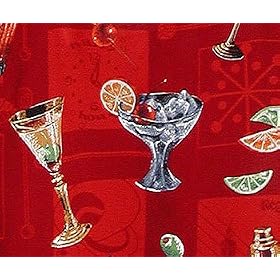 Buy Cocktails - Hawaiian Capri Pants in Black by MauiShirts