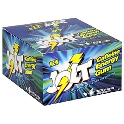 Jolt Caffeine Energy Gum, Icy Mint, 12-Count Boxes (Pack of 2)