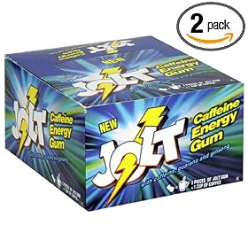 Jolt Caffeine Energy Gum, Icy Mint, 12-Count Boxes (Pack of 2) by Jolt