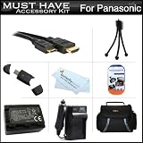 Must Have Accessory Kit For Panasonic HDC-HS80K HD HDD Camcorder Includes Extended Replacement (2000 maH) VW-VBK180 Battery + Ac/Dc Travel Charger + Mini HDMI Cable + USB 2.0 Card Reader + Deluxe Case + Mini Tabletop Tripod + Screen Protectors + More