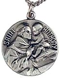 St. Anthony Pewter Medal,18" Stainless Steel Chain