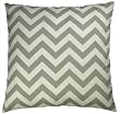 JinStyles Cotton Canvas Chevron Striped Accent Decorative Throw Pillow Cover (Grey and White, Square, 1 Cover for 18 x 18 Inserts)