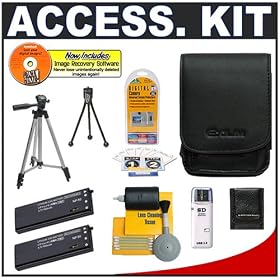 Casio Exilim EX-CASE-20 Leather Case (Black) + (2) Spare NP-50 Battery Packs + Accessory... by Casio
