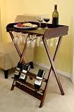 Winsome 94524 Antique Walnut Beechwood WINE TABLE FOLDABLE 4-BTL/12-GLASS