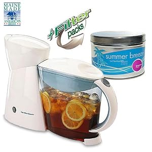 Hamilton Beach 40911 2 Quart Auto Shut-Off Iced Tea Maker (includes 10 pack Passion Fruit... by 