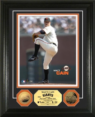 Matt Cain Framed San Francisco Giants 24KT Gold Coin Photo Mint