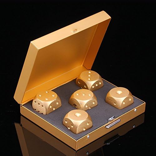 Multi Function Golden Metal Gambling Dice Set 16mm Board Game Dices Bar KTV Party Casino Whisky Stones Beer Wine Cooler Ice Cube