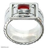 Men's carnelian ring, 'Courage' 9.0 (US Ring Size)