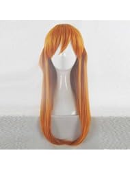 Mordor EVA Asuka Langley Soryu Pumpkin Orange Cosplay Wig 60cm Long Party Hair MH