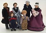 Dolls House Victorian Family 7 pcs Porcelain Set 1/12th Scale