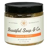 Beautiful Soap & Co. All-Natural Salt Scrub, Mango Poppy, 24 oz (750 ml) (Pack of 2)