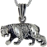 Sterling Silver Tiger Charm, 13/16 (21mm) Tall