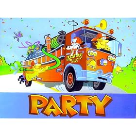 Click here to buy Fire Truck Party Invitations - 16 Cnt. by Big City.