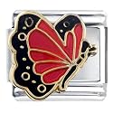 July Ruby Color Butterfly Birthstone Insect Animal Italian Charm