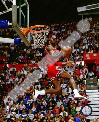 Michael Jordan 1987 Slam Dunk Contest Action - Chicago Bulls NBA 8x10 Photo