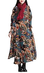 Linen Paisley Vintage  Dress