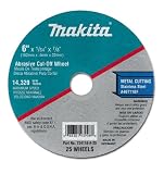 Makita 724118-A-25 6-Inch Stainless Cut-Off Wheel, 25-Pack