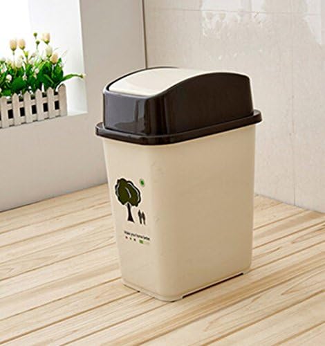 European Creative Minimalist Square Flip Trash Kitchen Large Capacity Roll Cover Health Barrels (Shake-lid ashbin)