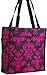 World Traveler Magenta Pink Floral Damask Travel Tote Bag 12-inch