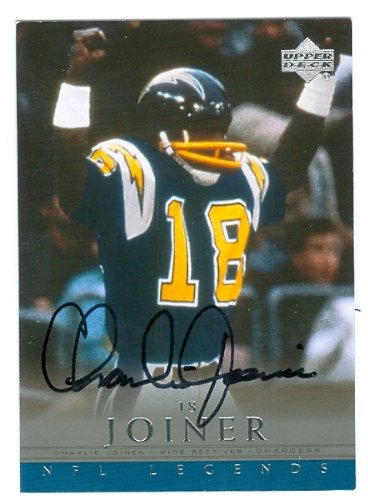 Charlie Joiner Autographed/Hand Signed Football Card (San Diego Chargers) 2000 Upper Deck NFL Legend