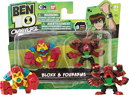 Bloxx (~1.7") & Fourarms (~1.7") Mini-Figure: Ben 10 Omniverse Super-Deformed 2-Figure Pack (9899999579342)