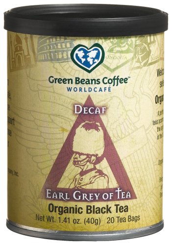Green Beans Coffee Organic Decaf Earl Grey Tea, 1.41 -Ounce Tins (Pack of 3) by Green Beans Coffee